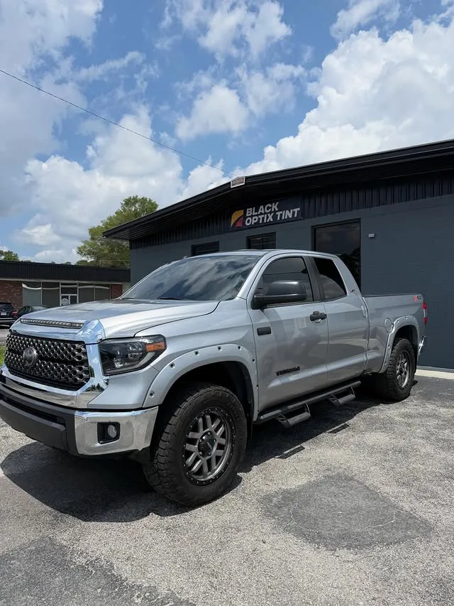 Silver Toyota Tundra tinted at the Wilmington shop